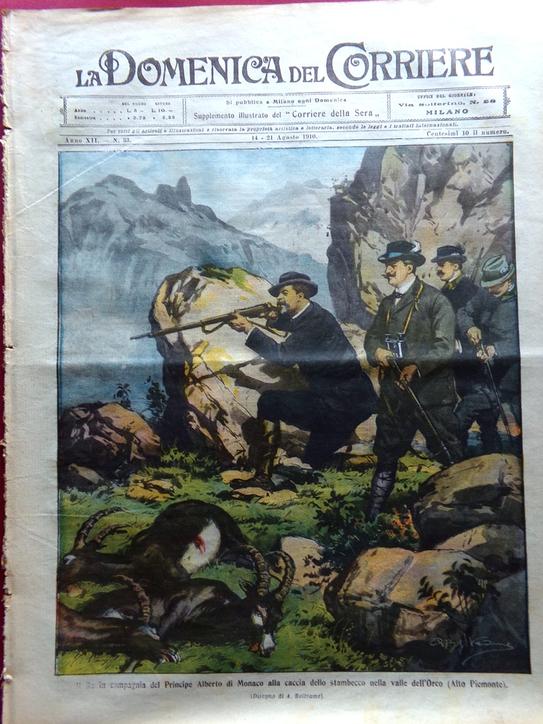 La Domenica del Corriere 14 Agosto 1910 Austria Alighieri Farman …