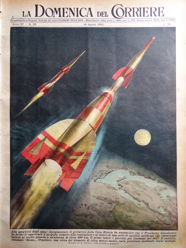 La Domenica del Corriere 14 Agosto 1955 Satellite Bertacchi Lualdi …