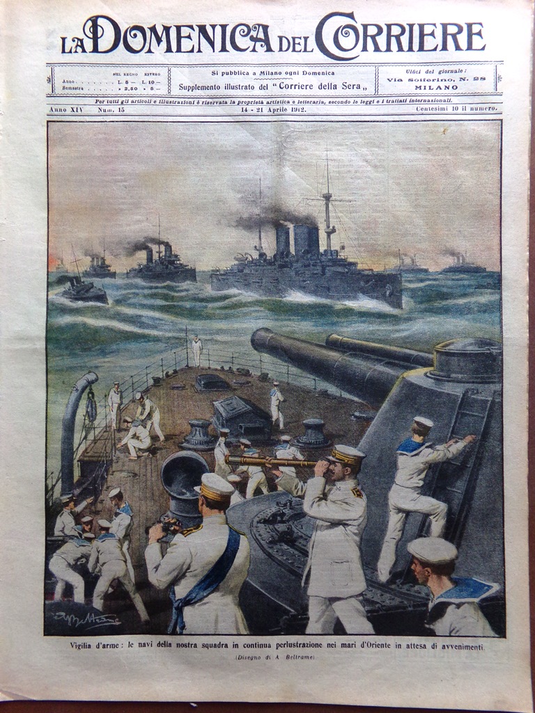 La Domenica del Corriere 14 Aprile 1912 Morte di Giovanni …