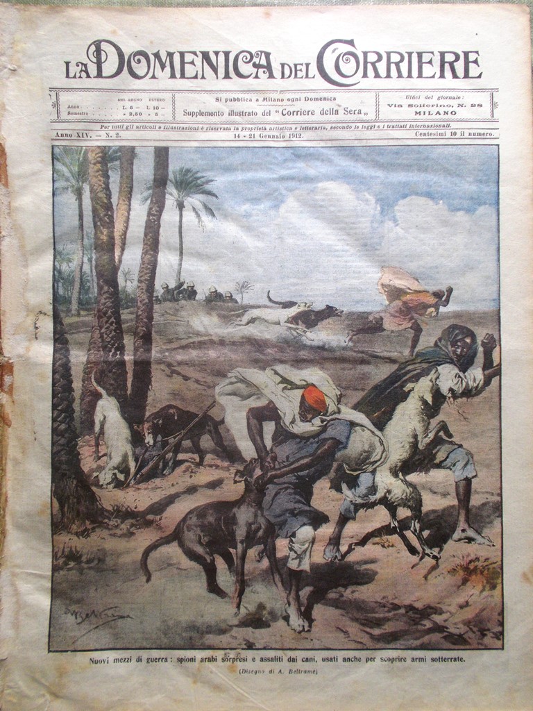 La Domenica del Corriere 14 Gennaio 1912 Rapisardi Maometto Telegrafia …