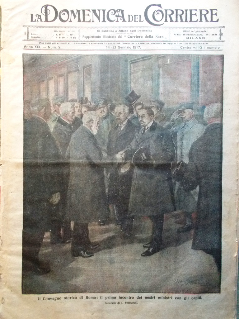 La Domenica del Corriere 14 Gennaio 1917 WW1 Convegno di …