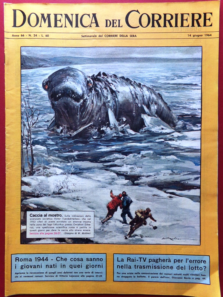 La Domenica del Corriere 14 Giugno 1964 Mostro Labynkyr Morte …