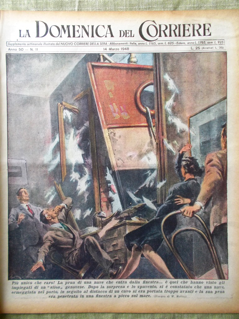 La Domenica del Corriere 14 Marzo 1948 Pelle Carciofolate a …