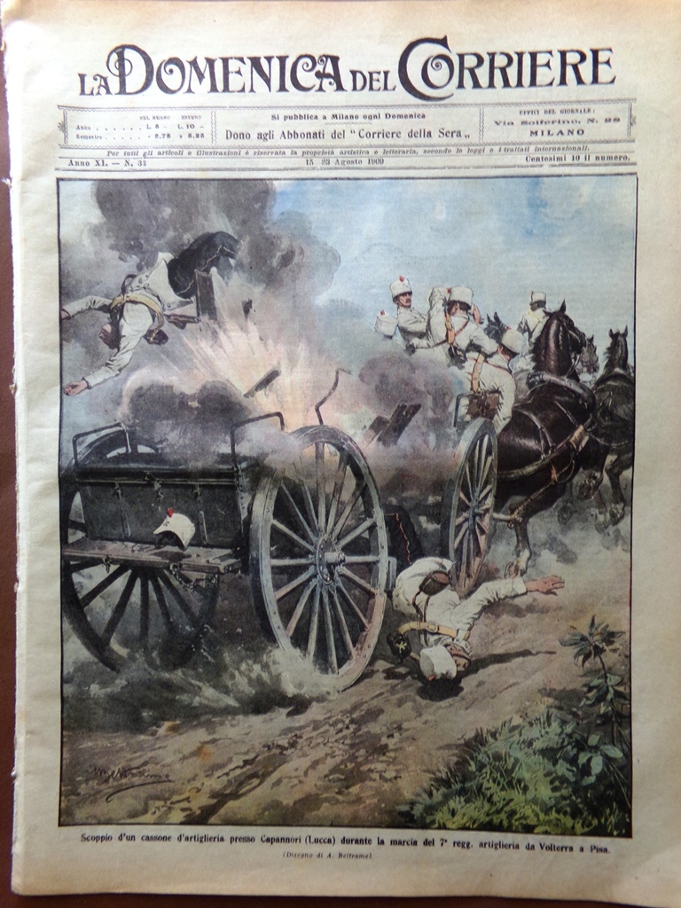 La Domenica del Corriere 15 Agosto 1909 Barcellona Spagna Marocco …