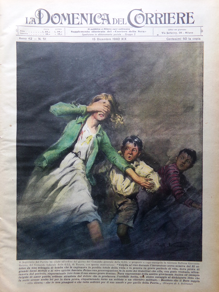 La Domenica del Corriere 15 Dicembre 1940 WW2 Stukas Atlantico …