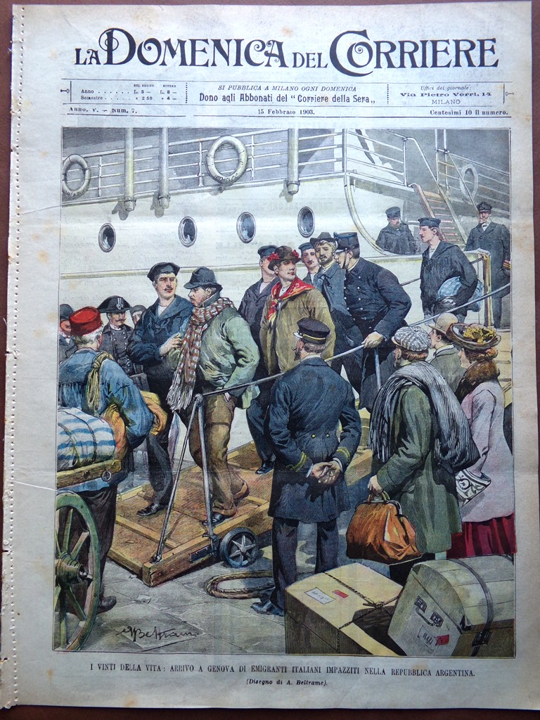 La Domenica del Corriere 15 Febbraio 1903 Modugno Messaggi Holmes …