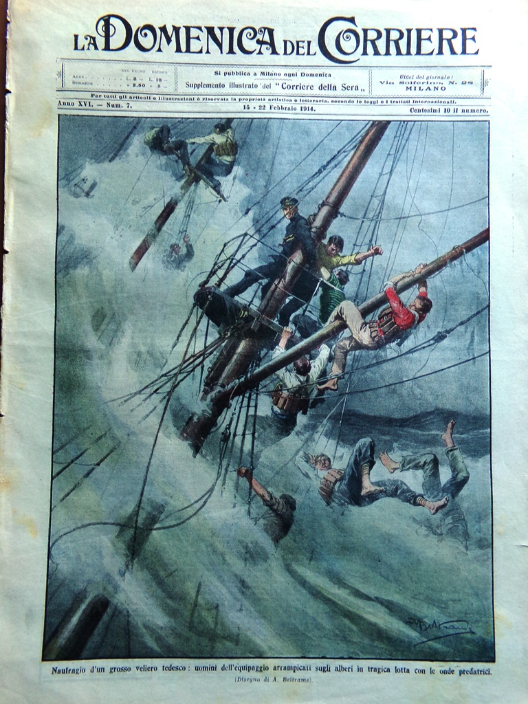 La Domenica del Corriere 15 Febbraio 1914 Sant'Agata a Catania …