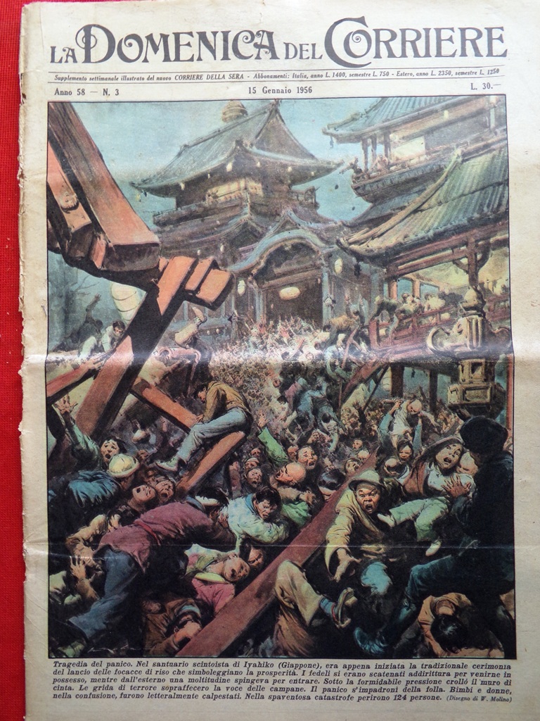 La Domenica del Corriere 15 Gennaio 1956 Hitler Mistinguett Libro …