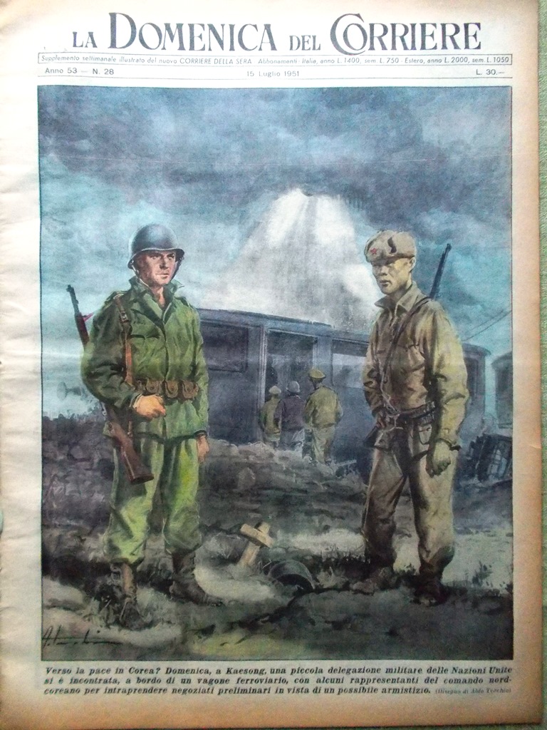 La Domenica del Corriere 15 Luglio 1951 Corea Coppi Sansone …