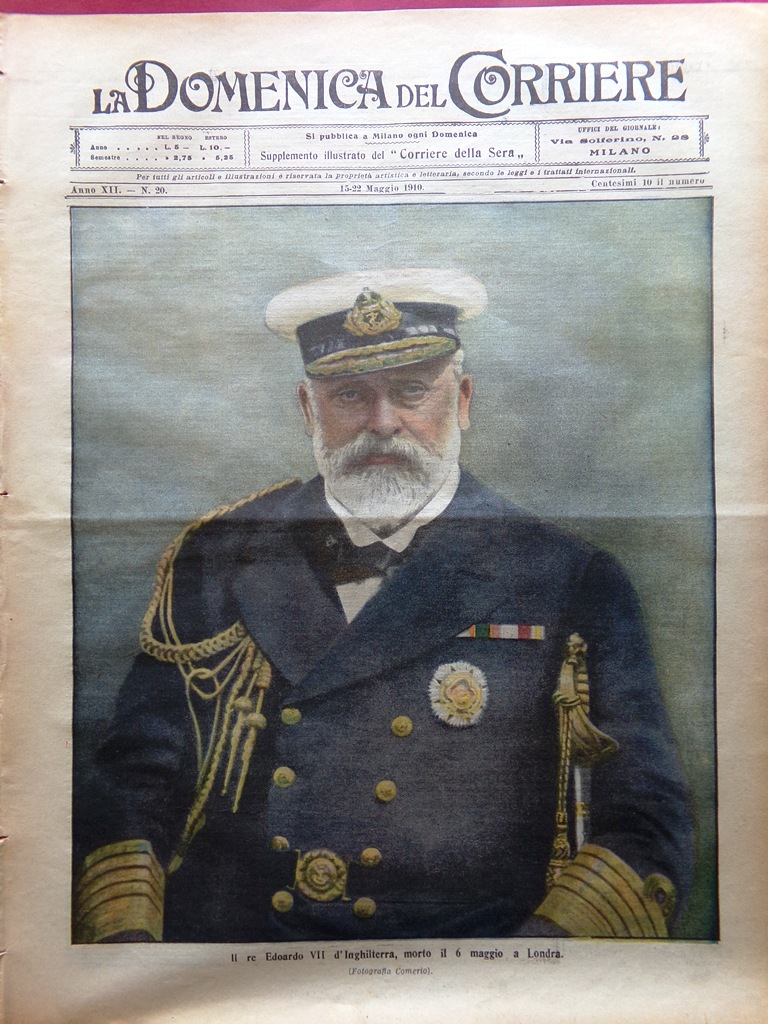 La Domenica del Corriere 15 Maggio 1910 Edoardo VII Rivolta …