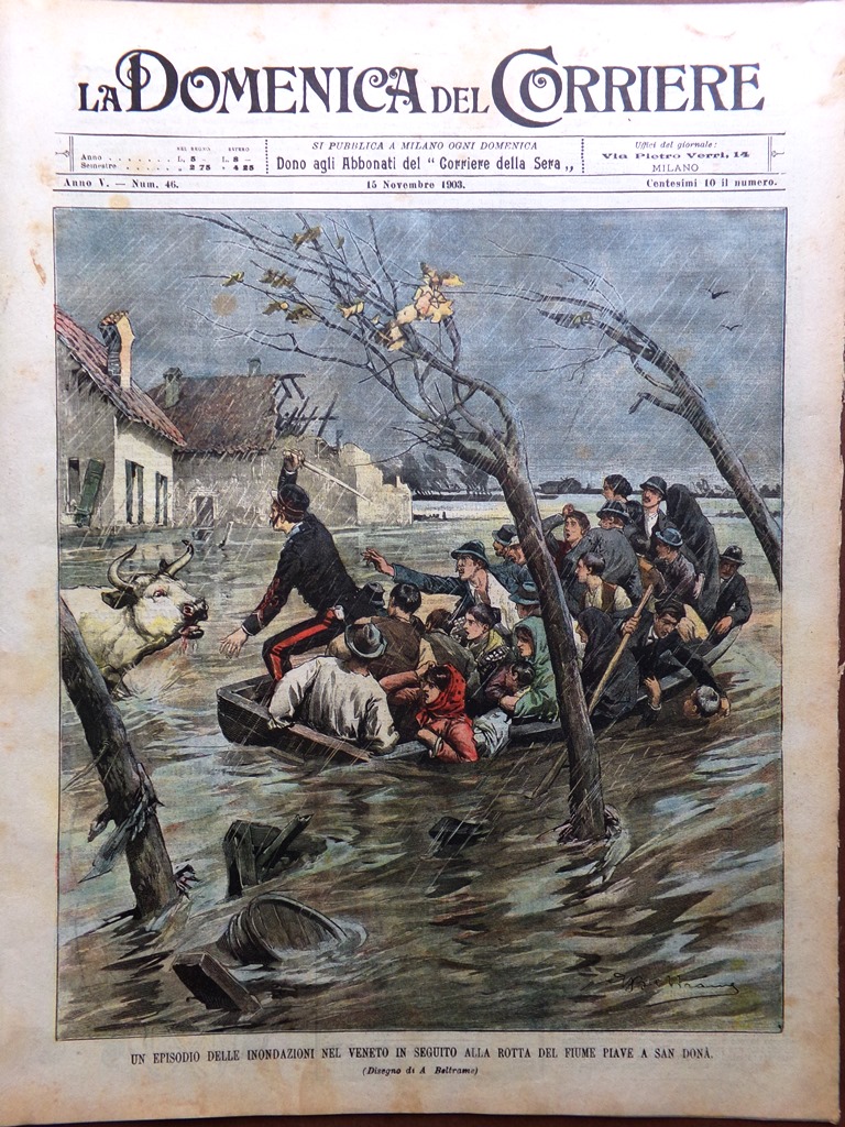 La Domenica del Corriere 15 Novembre 1903 Inondazioni in Veneto …