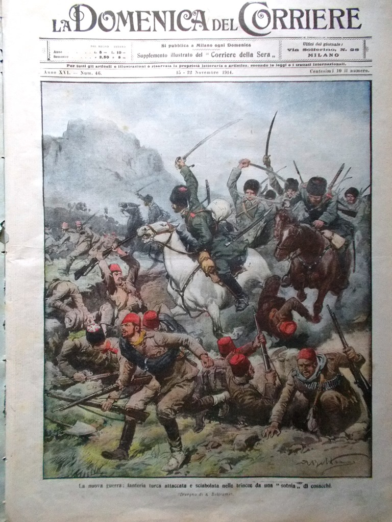 La Domenica del Corriere 15 Novembre 1914 WW1 Fucili Giappone …