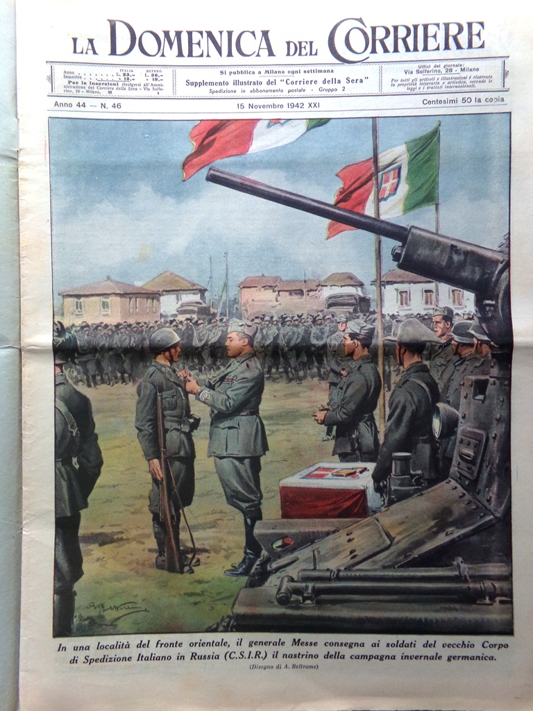 La Domenica del Corriere 15 Novembre 1942 WW2 Barbarigo Mazzoni …