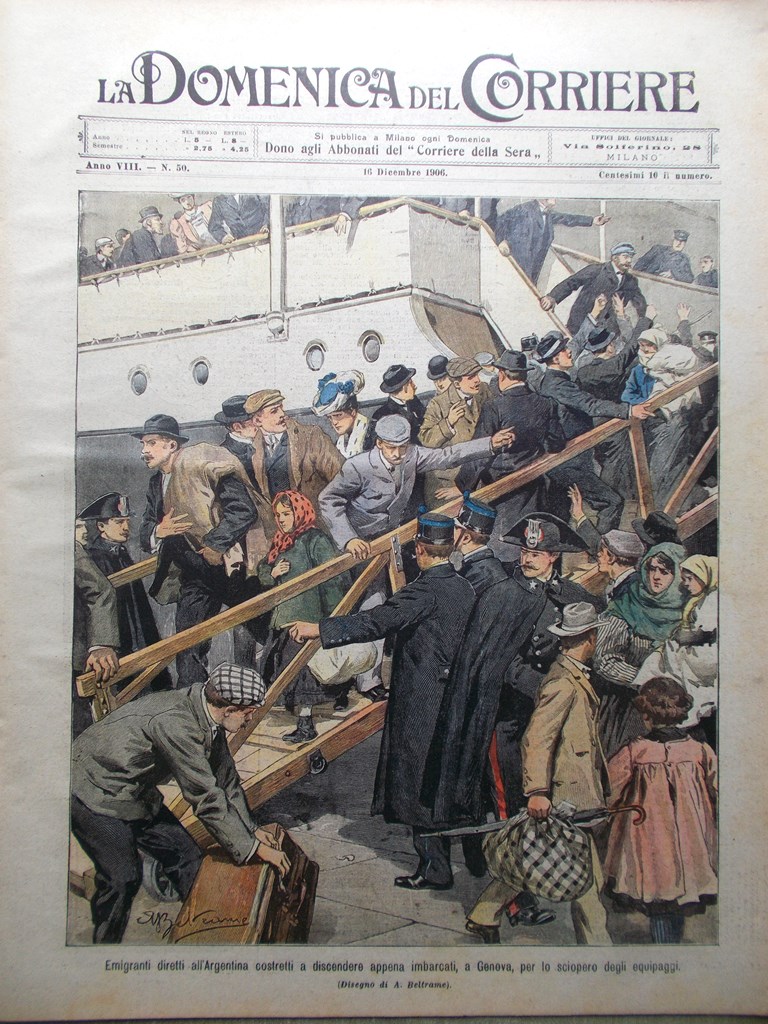 La Domenica del Corriere 16 Dicembre 1906 Teofilo Patini Marconi …