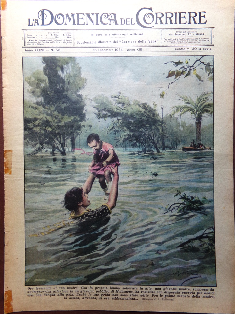 La Domenica del Corriere 16 Dicembre 1934 Mascagni Nerone Re …