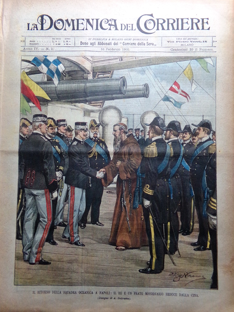 La Domenica del Corriere 16 Febbraio 1902 Marconi Arcangelo Dawson …