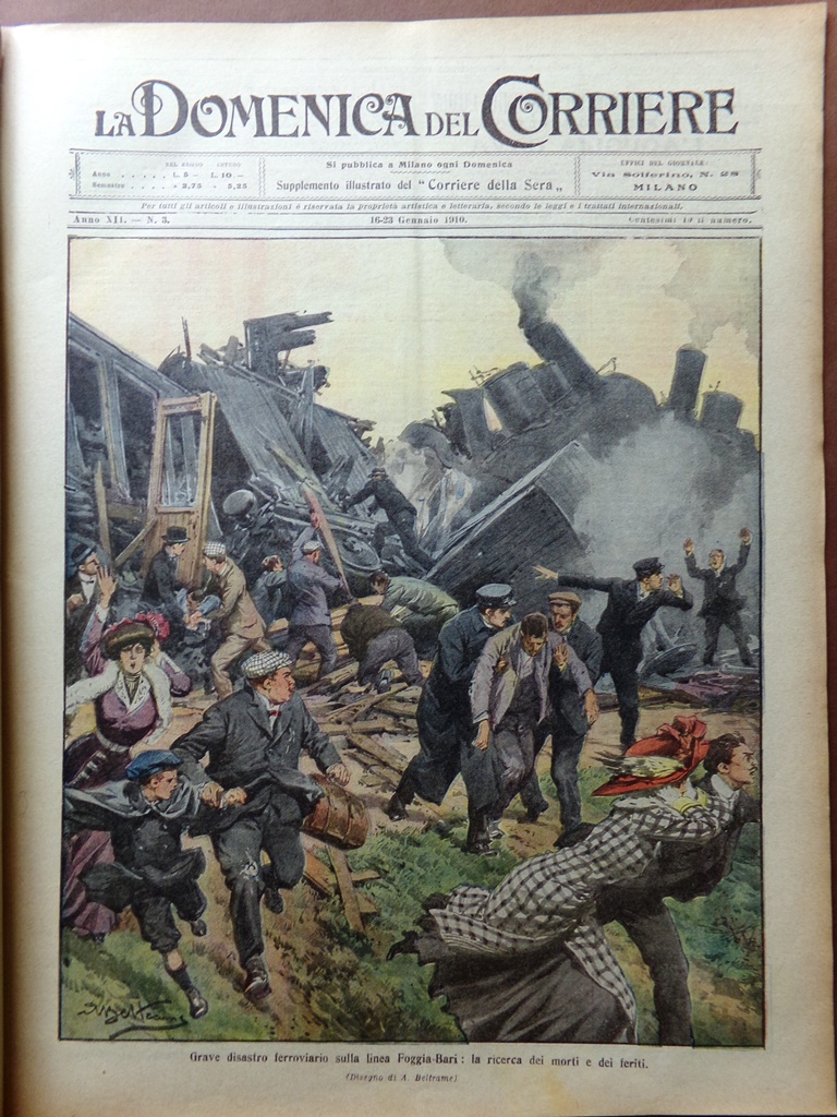 La Domenica del Corriere 16 Gennaio 1910 Terremoto Messina Quadro …