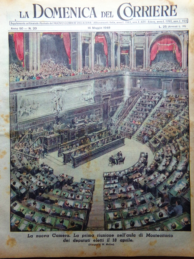 La Domenica del Corriere 16 Maggio 1948 Camera Senato Tenebre …