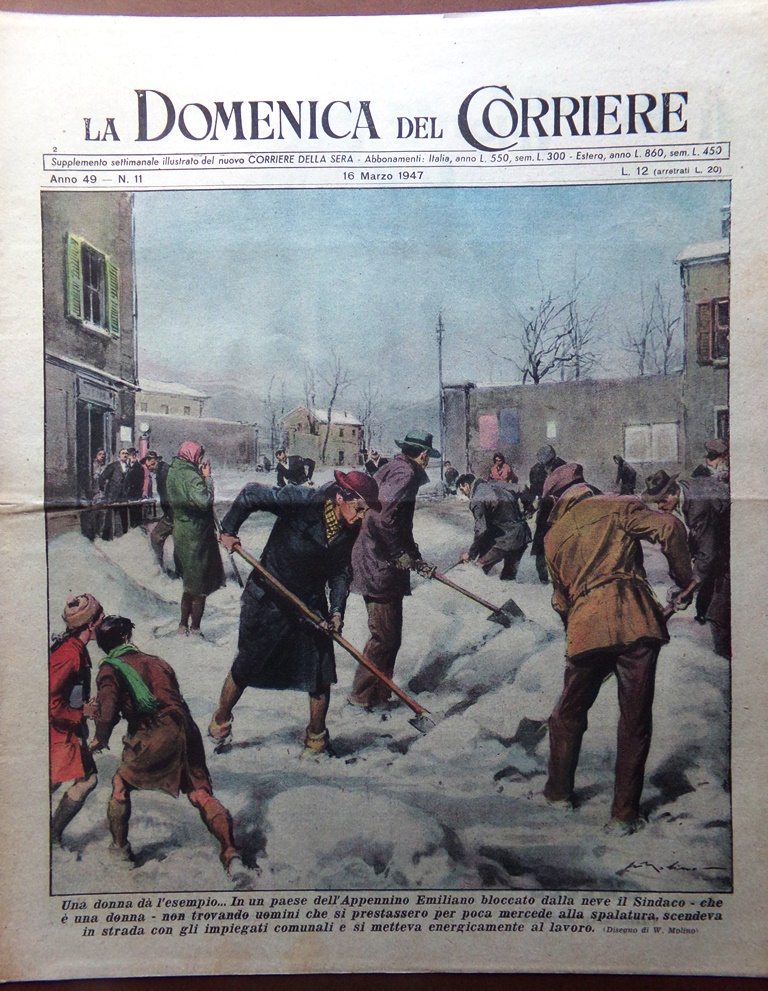 La Domenica del Corriere 16 Marzo 1947 Eruzione Etna Meteora …