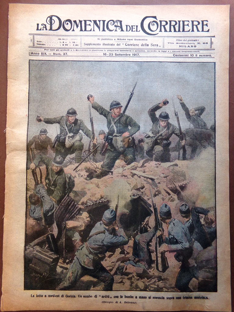 La Domenica del Corriere 16 Settembre 1917 WW1 Toscanini Torpedine …