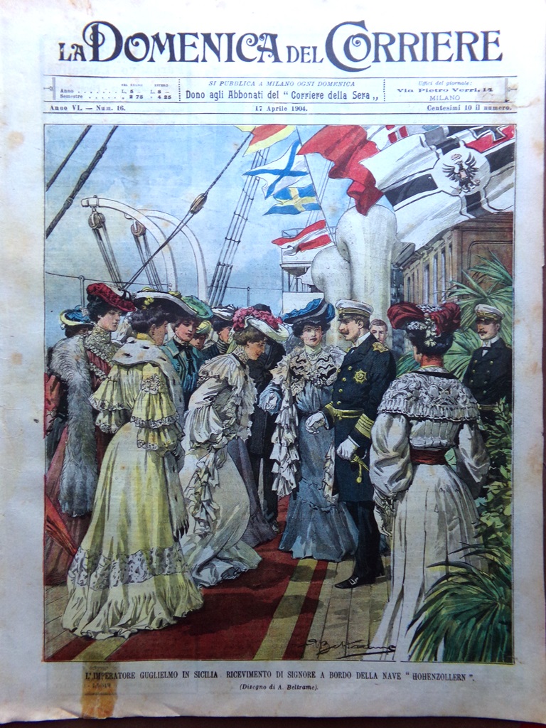 La Domenica del Corriere 17 Aprile 1904 Terremoto Abruzzo Biga …