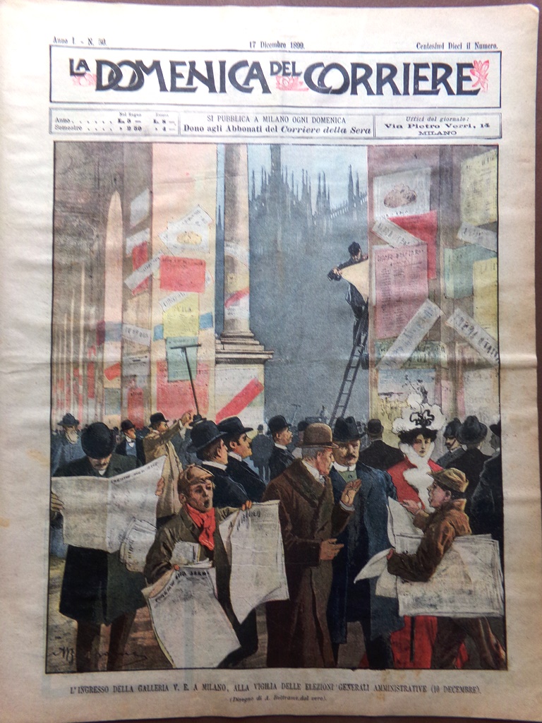 La Domenica del Corriere 17 Dicembre 1899 Croce Rossa Orange …