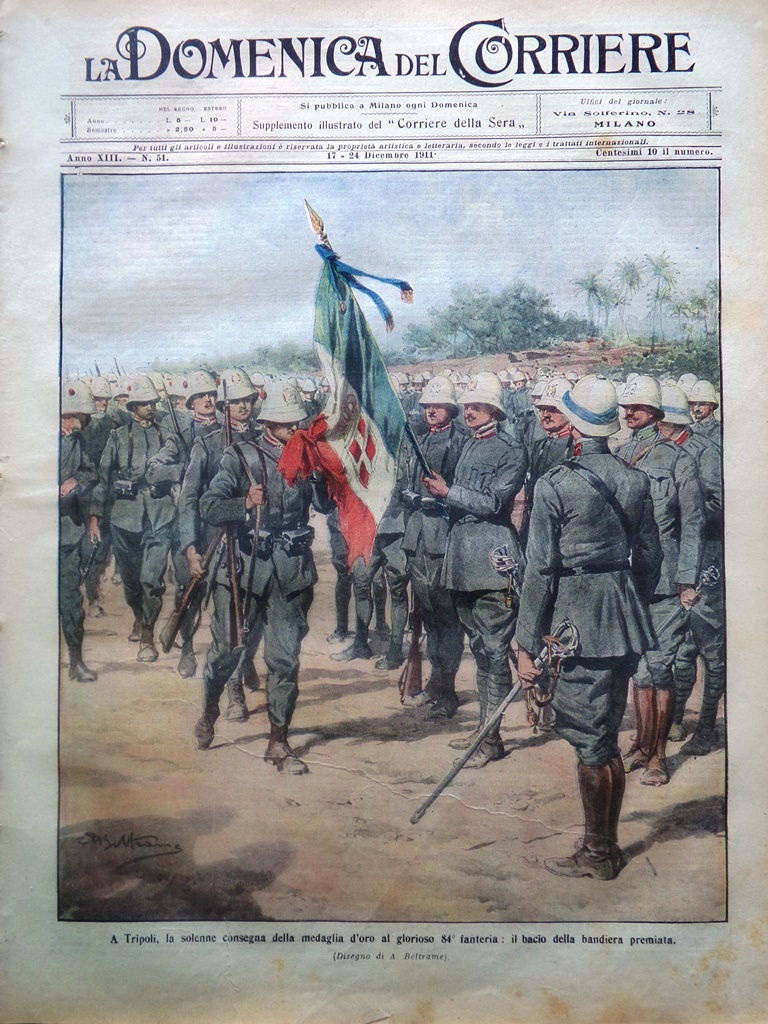 La Domenica del Corriere 17 Dicembre 1911 Occupazione Tripoli Marcucci …