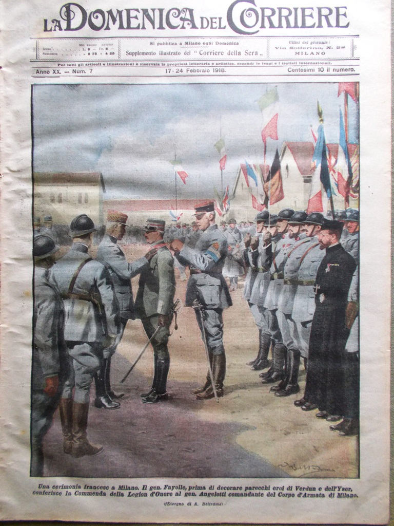 La Domenica del Corriere 17 Febbraio 1918 WW1 Viale Salomone …