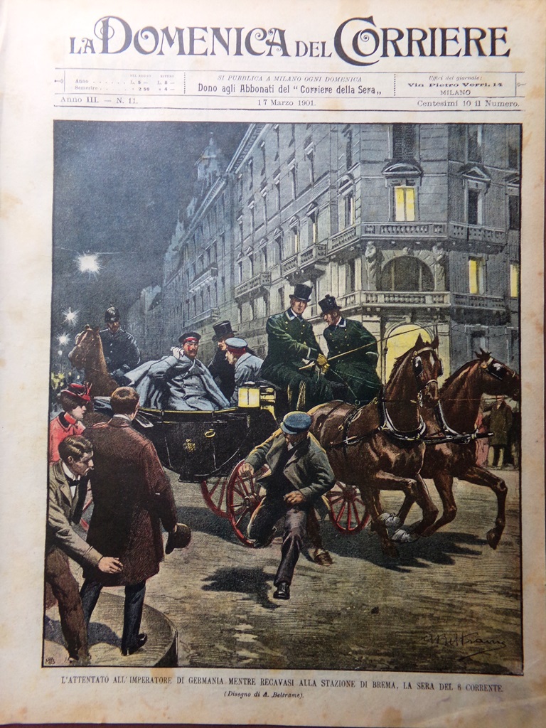 La Domenica del Corriere 17 Marzo 1901 Tumulti Palermo Mostri …