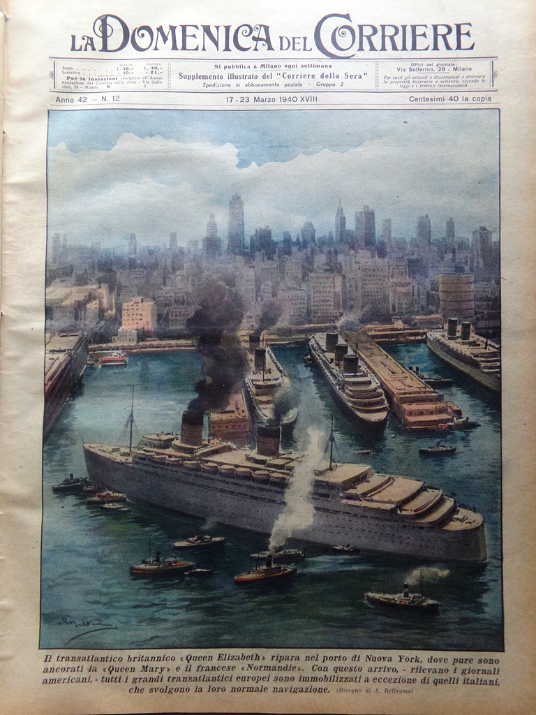 La Domenica del Corriere 17 Marzo 1940 WW2 Von Ribbentrop …