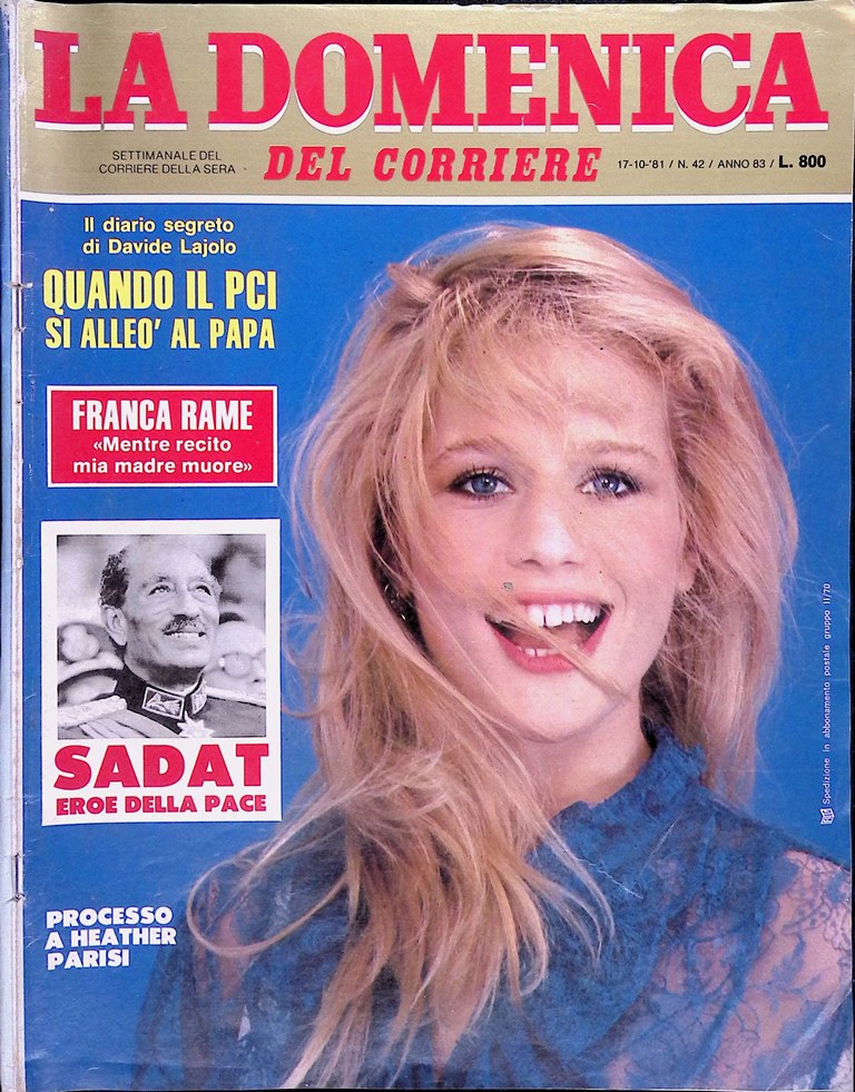 La Domenica del Corriere 17 Ottobre 1981 Assassinio Anwar El-Sadat …