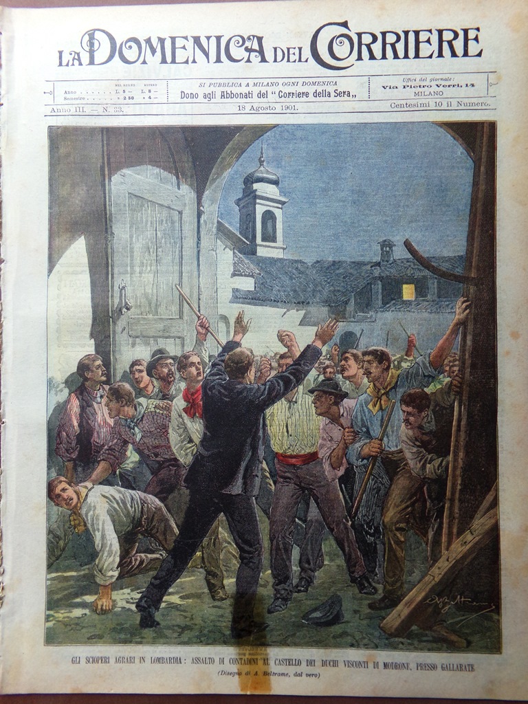 La Domenica del Corriere 18 Agosto 1901 Morte Francesco Crispi …