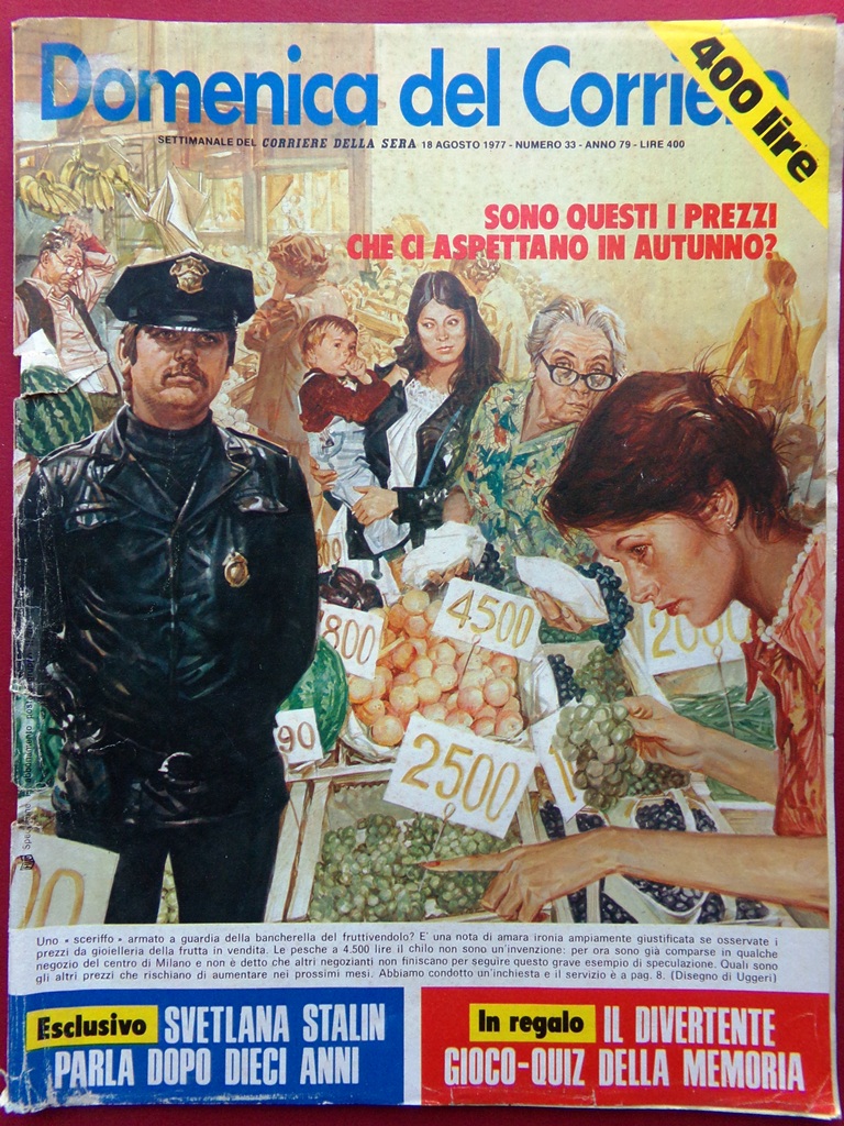 La Domenica del Corriere 18 Agosto 1977 Enrico Baj Castelli …
