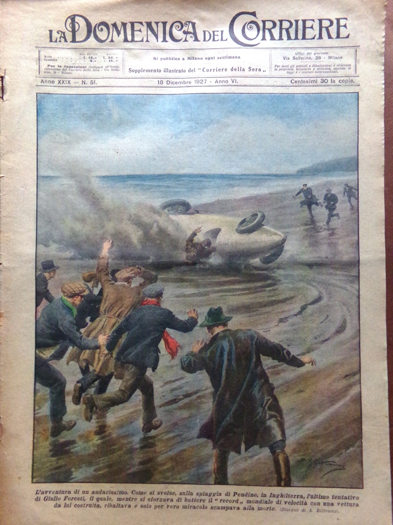 La Domenica del Corriere 18 Dicembre 1927 Valentino Foscolo Zante …