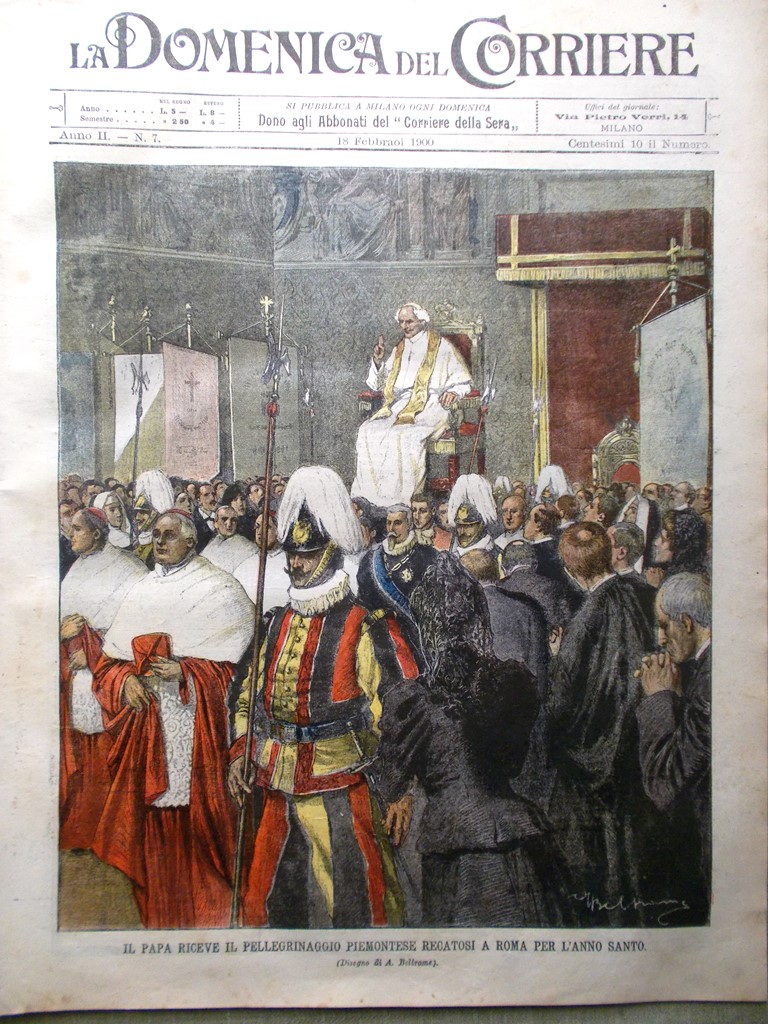 La Domenica del Corriere 18 Febbraio 1900 Svampa Bertarelli Touring …