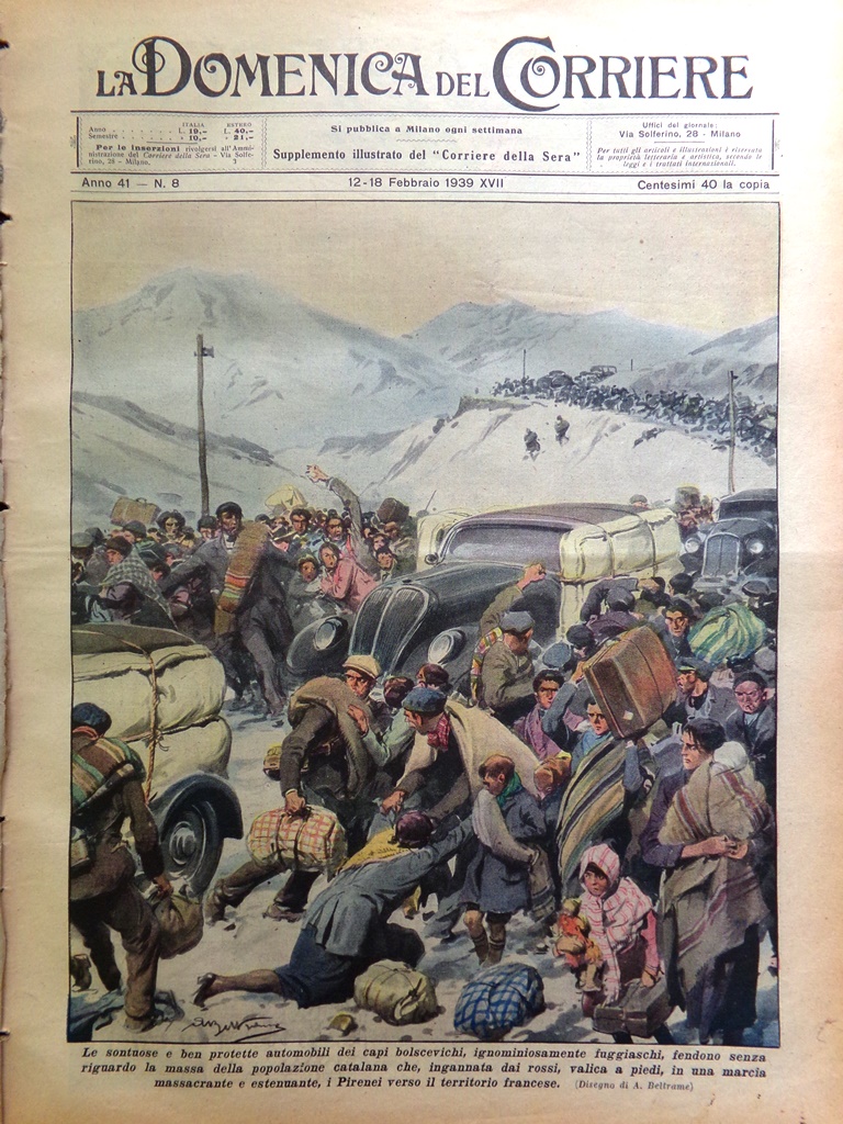 La Domenica del Corriere 18 Febbraio 1939 Morte di Papa …