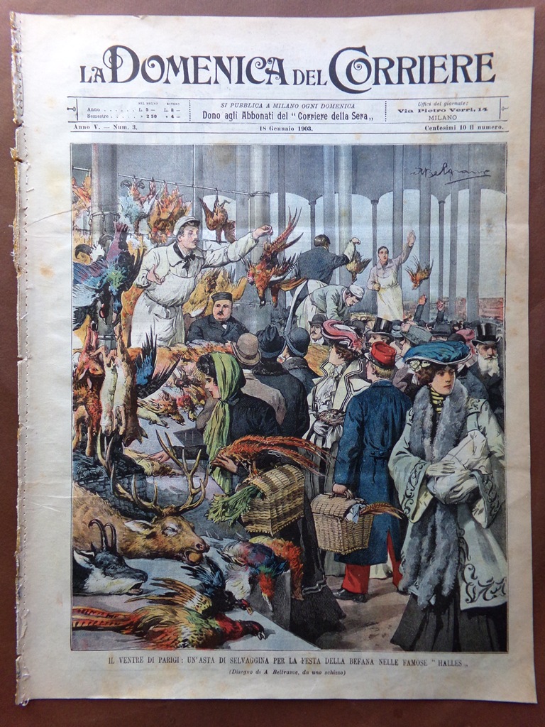 La Domenica del Corriere 18 Gennaio 1903 Reclame America Greenwich …
