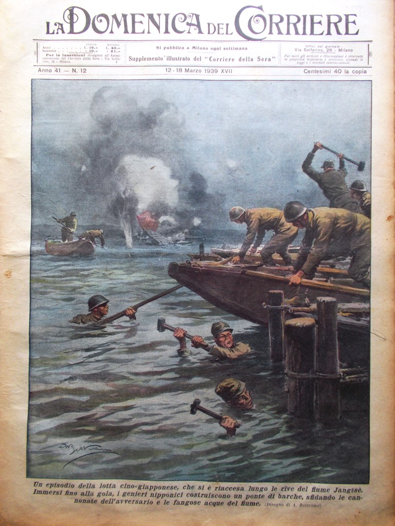 La Domenica del Corriere 18 Marzo 1939 Guerra Cina Giappone …