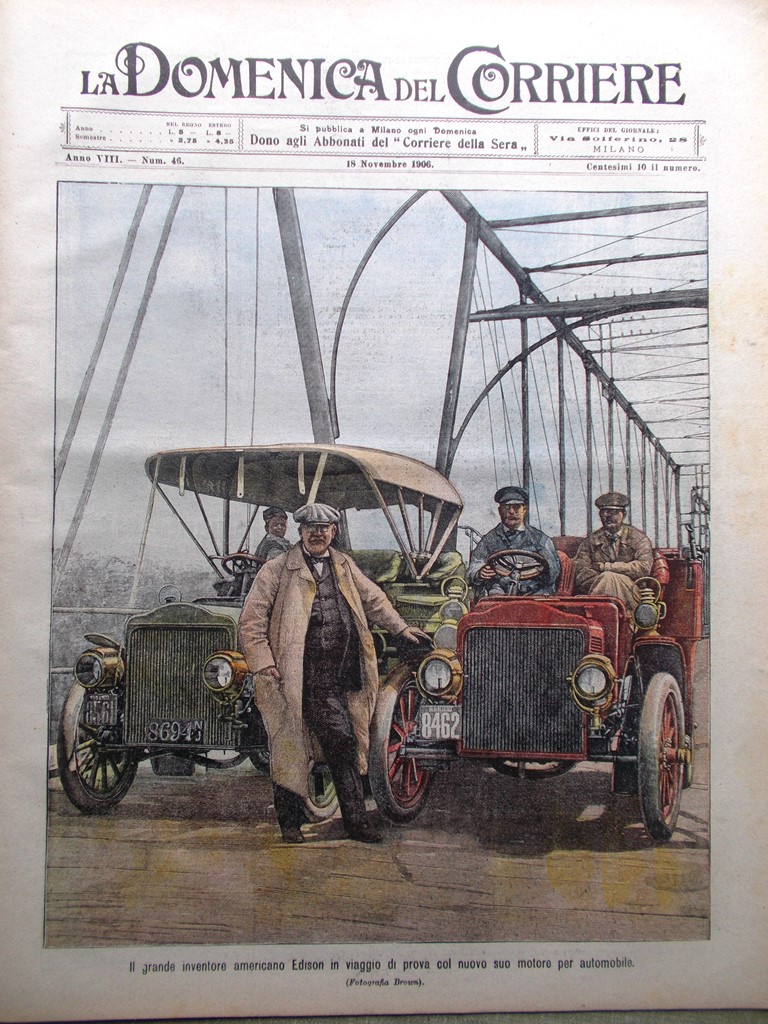 La Domenica del Corriere 18 Novembre 1906 Edison Lutin Tunnel …
