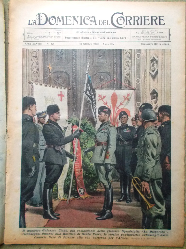 La Domenica del Corriere 18 Ottobre 1936 Spagna Alcazar Ciano …