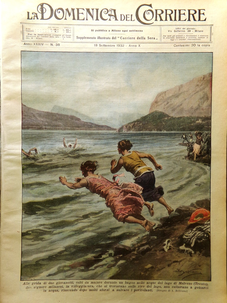 La Domenica del Corriere 18 Settembre 1932 Caravaggio Angelini Pennuti …