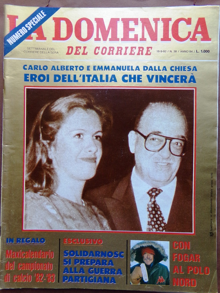 La Domenica del Corriere 18 Settembre 1982 Strage via Carini …