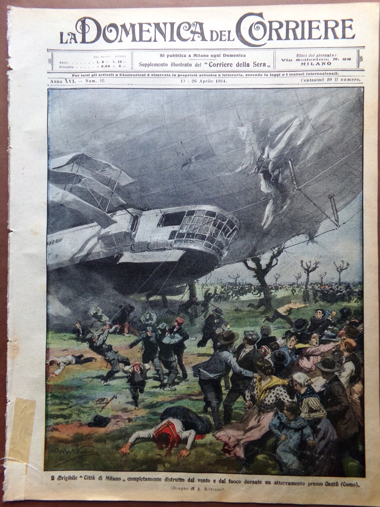 La Domenica del Corriere 19 Aprile 1914 Heyse Mercato Torino …