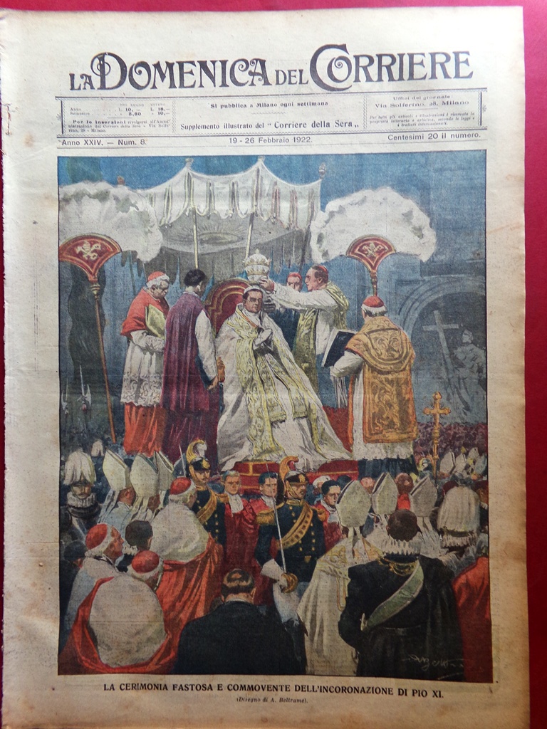 La Domenica del Corriere 19 Febbraio 1922 Pontefice Desio San …