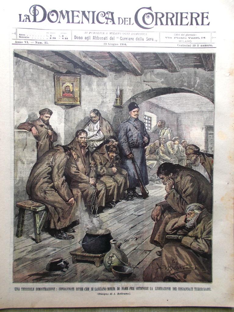 La Domenica del Corriere 19 Giugno 1904 Trombetta Mandrin Elettrico …