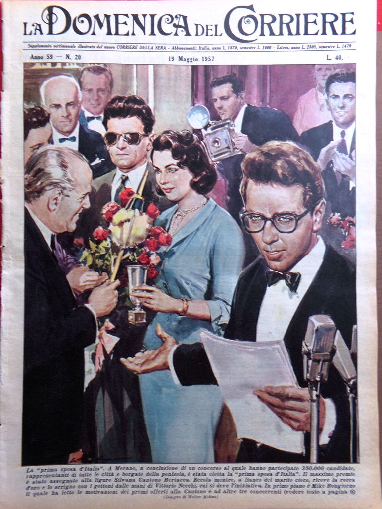 La Domenica del Corriere 19 Maggio 1957 Doris Day Garlasco …