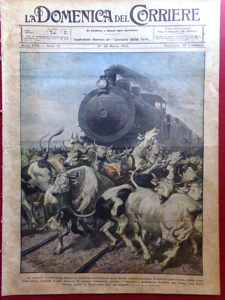 La Domenica del Corriere 19 Marzo 1922 Enrico Caruso Rovine …