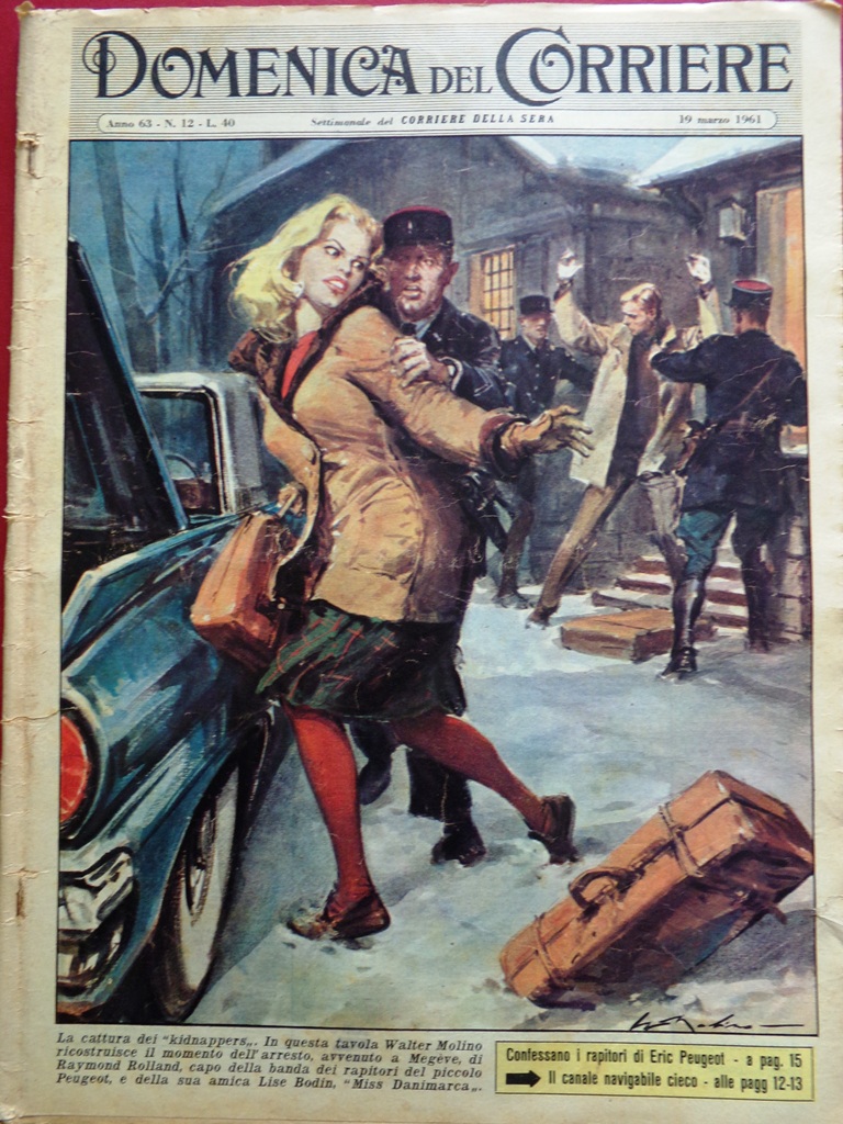 La Domenica del Corriere 19 Marzo 1961 Peugeot Churchill Gautier …
