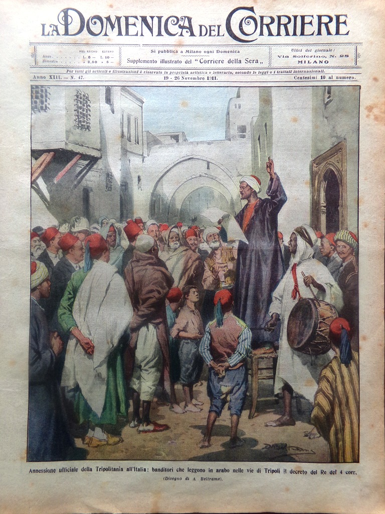 La Domenica del Corriere 19 Novembre 1911 Fara Dolore Cinesi …