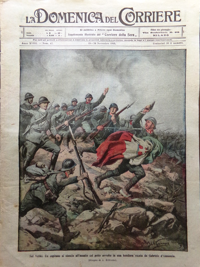 La Domenica del Corriere 19 Novembre 1916 WW1 Carso Santi …